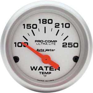 Autometer - Auto Meter Ultra Lite Series, Water Temperature 100*-250*F (Short Sweep Electric)