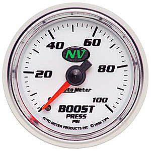 Autometer - Auto Meter NV Series, Boost Pressure 0-100psi (Mechanical)