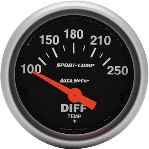 Autometer - Auto Meter Sport-Comp Series, Differential Temperature 100*-250*F (Short Sweep Electric)