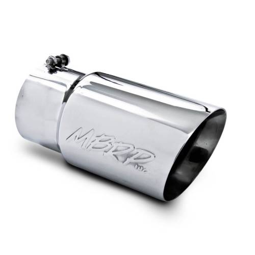 MBRP - MBRP Exhaust Tip 5" inlet, 6" outlet, angle cut 12" long, T-304 Stainless Dual Wall