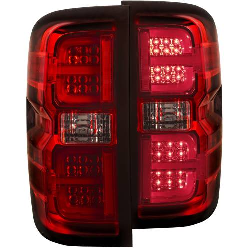 Anzo - Anzo LED Taillight, Chevy (2015-18) 1500/2500/3500 (Red Housing/Clear Lens)