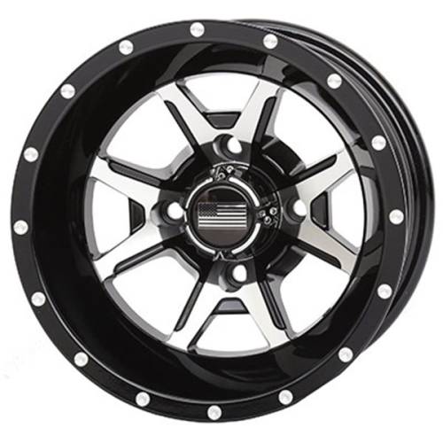 Frontline Tires - Frontline All Terrain 556, Machined Black, UTV Wheels - 12" wheels (4/156) 4+3 offset +5mm