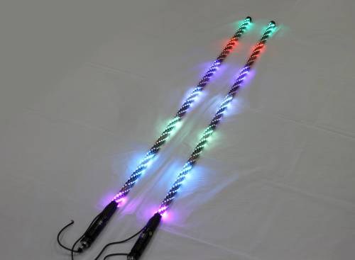 BTR Products - BTR Whip Lights, Twisted Multicolor 5' Whip Pair w/ Remote