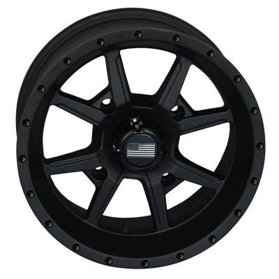 Frontline Tires - Frontline All Terrain 556, Stealth Flat  Black, UTV Wheels - 14" wheels, (4/110) 5+2 Offset, +10mm 