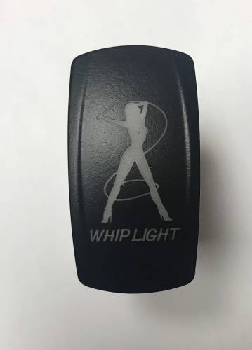 BTR Products - BTR C-Series Rocker Switch, Whip Light With Girl (On-Off) Green