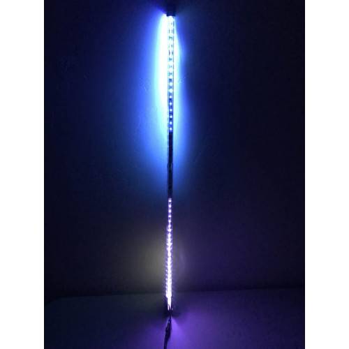 4' LED Whip Twisted Silver Pair