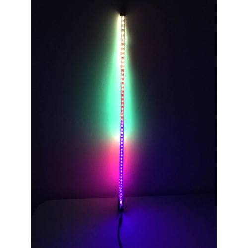 4' LED Whip Twisted Silver Pair