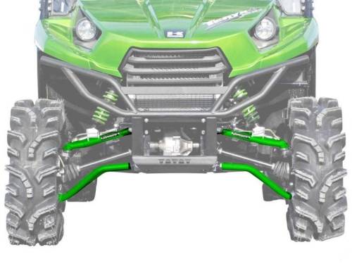 SuperATV - Kawasaki Teryx High Clearance 1.5" Forward Offset Front A Arms (2012-20) (Green)  **Reuse existing Ball joints**