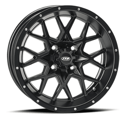 ITP Tires - ITP, Hurricane Matte Black, UTV Wheels - 14x7 wheels, (4/110) 5+2 Offset