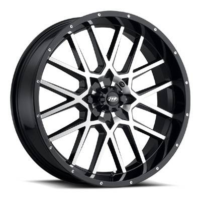 ITP Tires - ITP, Hurricane Gloss Black/Machined, UTV Wheels - 20x6.5" wheels, (4/156) 4+2.5 Offset