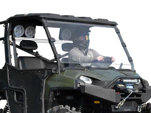 SuperATV - Polaris Ranger Full Size 500 Full Windshield (Scratch Resistant Polycarbonate) Clear