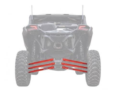 SuperATV - Can-Am Maverick X3, 64 inch, Boxed Radius Arms Complete Kit (Red)