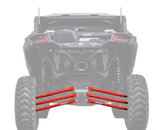 SuperATV - Can-Am Maverick X3, 64 inch, Tubed Radius Arms Complete Kit (Red)
