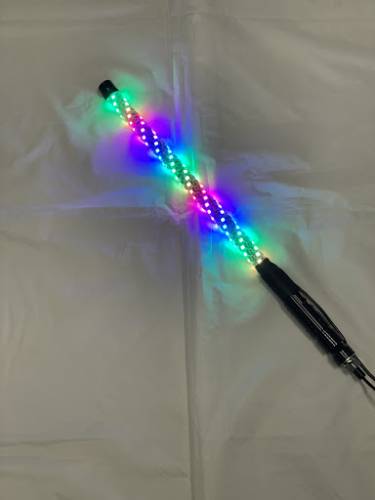 BTR Products - BTR Pro Series Whip Lights, Twisted Multicolor 5' Whip Single w/ Remote