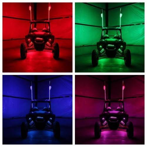 Gorilla Whips - Gorilla Whips, 3' LED Whip Xtreme Pair of Whips with Mounted Wired Remote