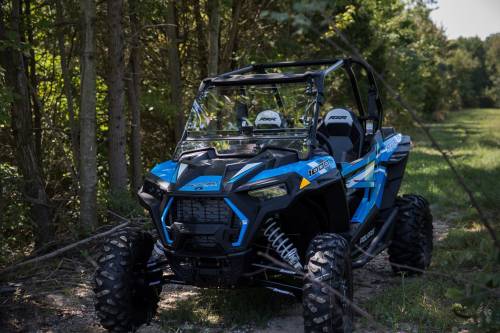 SuperATV - Polaris RZR XP Turbo Scratch Resistant Polycabonate Clear, Flip Windshield (2019+) **Without Ride Command**
