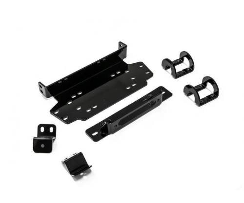 SuperATV - SuperATV Winch Mounting Plate with 3500lbs Black Ops Winch and Synthetic Rope for Honda (2019-23) Talon 1000