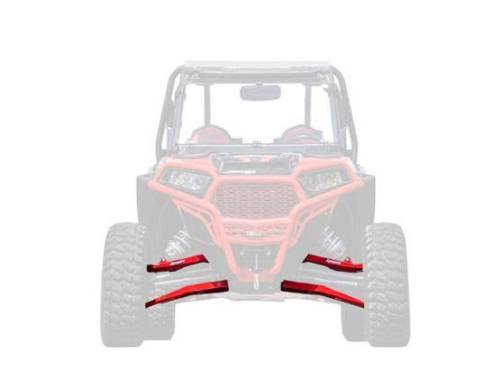 SuperATV - Polaris RZR XP 1000 High Clearance Boxed A-Arms, Standard Duty Ball Joints (Red)