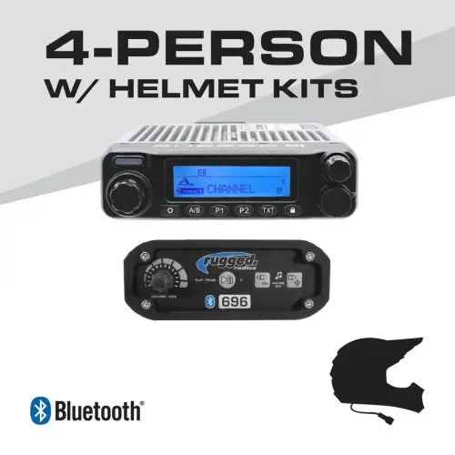 Rugged Radios - Rugged Radios 4-Person - 696 Complete Communication System - with Helmet Kits