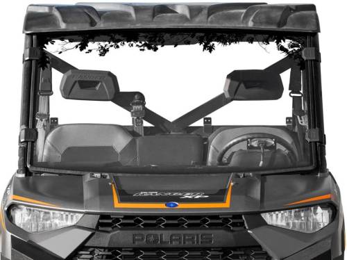SuperATV - Polaris Ranger XP 1000 Full Windshield, Paws/ Leaves Print (Scratch Resistant Polycarbonate) Clear