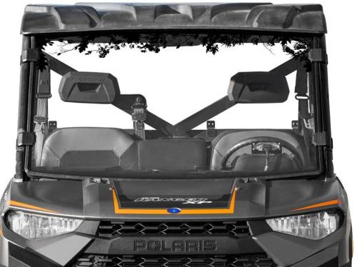 SuperATV - Polaris Ranger XP 900 Full Windshield, Paws/Leaves Print (Scratch Resistant Polycarbonate) Clear