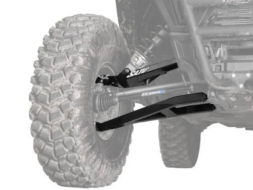 SuperATV - Polaris RZR XP Turbo Sidewinder A-Arms—1.5" Forward Offset (Without Ball Joints) Black