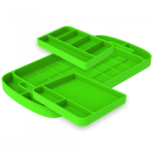 S&B - S&B Silicone Tool Tray 3 Piece Set, Lime Green