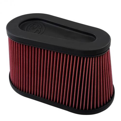 S&B - S&B Intake Replacement Filter for Chevy/GMC (2020-23) 2500/3500 6.6L, Diesel - Chevy/GMC (2020-23) 2500/3500 6.6L, Gas, Cotton Cleanable (Red)