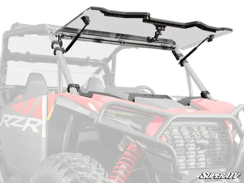 SuperATV - SuperATV Flip Windshield Polaris (2024-26) RZR XP/4 (Standard Polycarbonate - Clear)