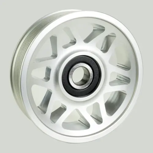 Industrial Injection - Industrial Injection Billet Idler Pulley-4.5" Clear Anodized for Dodge/Ram (2003-12) Common Rail Cummins