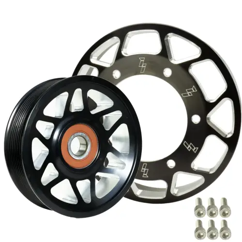 Industrial Injection - Industrial Injection Billet Pulley Kit Black Anodized for Dodge/Ram (2003-12) Common Rail Cummins