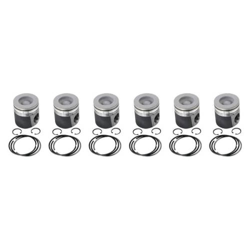 Industrial Injection - Industrial Injection Mahle Balanced Stock Piston Kit for Dodge (1989-98) 5.9L 12v Cummins (.020 Oversized W /Rings, Wristpins & Clips)
