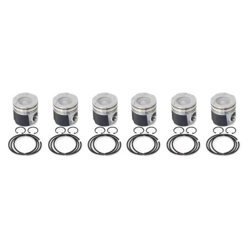 Industrial Injection - Industrial Injection Mahle Piston STD Sized Coated Chamfered w/ Rings, Wristpins & Clips Kit for Dodge/Ram (1998.5-02) 24V Cummins (std)