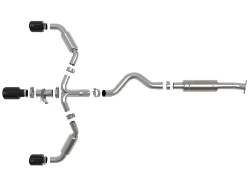 aFe - aFe Power Gemini XV 3"-2.5" Cat-Back Exhaust System for Toyota (2023-26) GR Corolla L3-1.6L (t), (304 Stainless Steel w/ Black Tips)