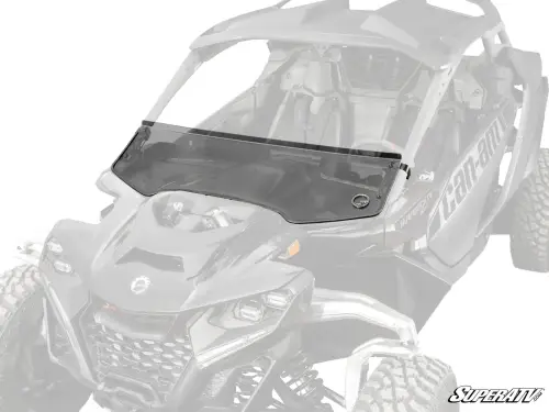 SuperATV - SuperATV Half Windshield for Can-Am (2024-26) Maverick R (Standard Polycarbonate - Dark Tint)