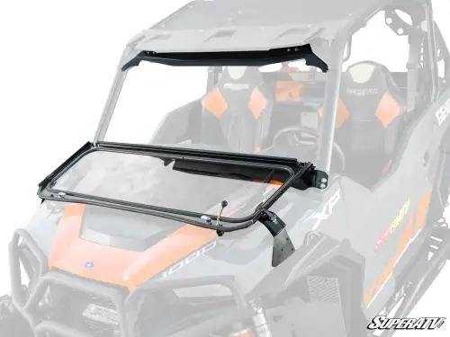 SuperATV - SuperATV Flip-Down Glass Windshield for Polaris (2020-26) General XP 1000 (w/ Driver and Passenger Side Wipers)
