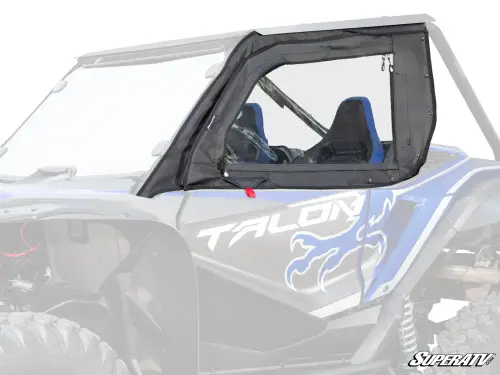 SuperATV - SuperATV Primal Soft Cab Enclosure Upper Doors for Honda (2019-24) Talon 1000 (Upgrade to Premium Framed Doors, w/ Standard Polycarbonate Rear Windshield - Clear)