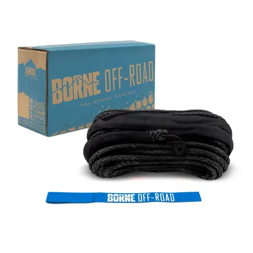 Borne Off-Road - Borne Off-Road Replacement Synthetic Winch Rope, 3/8" x 85ft (Black)