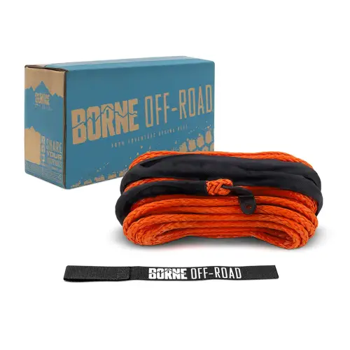 Borne Off-Road - Borne Off-Road Replacement Synthetic Winch Rope, 3/8" x 85ft (Orange)