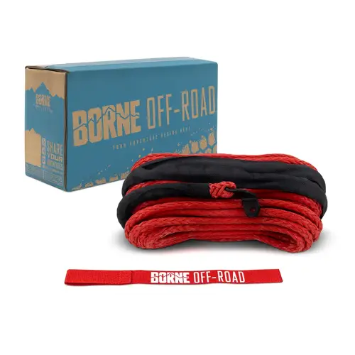 Borne Off-Road - Borne Off-Road Replacement Synthetic Winch Rope, 3/8" x 85ft (Red)