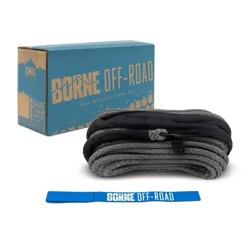 Borne Off-Road - Borne Off-Road Replacement Synthetic Winch Rope, 3/8" x 85ft (Grey)