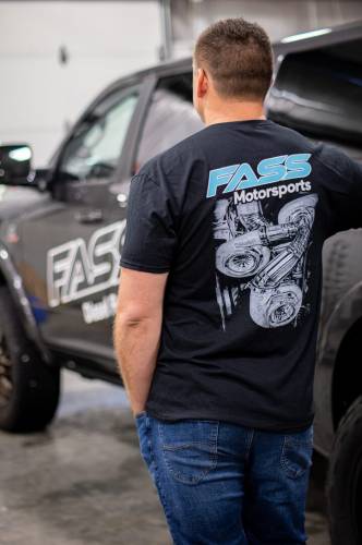 FASS Diesel Fuel Systems - FASS Motorsports Teal Triple Turbo Tee 2.0 - 3XL