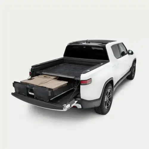 Decked - DECKED Truck Bed Storage Drawers & Base Accessory Pack for Rivian/Ford (2022-25) RIT/Maverick w/ Decked Out Package (4 FT 6 Inch Bed)