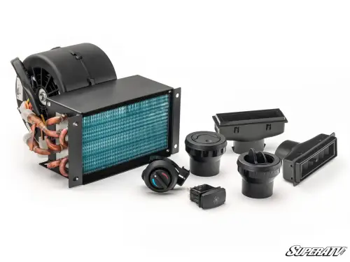 SuperATV - SuperATV In-Dash Cab Heater for Polaris (2018-24) Ranger XP 1000 (Heater + Grille Cover, w/ Quick-Start Flow Valve, w/ Idle Flow Pump)