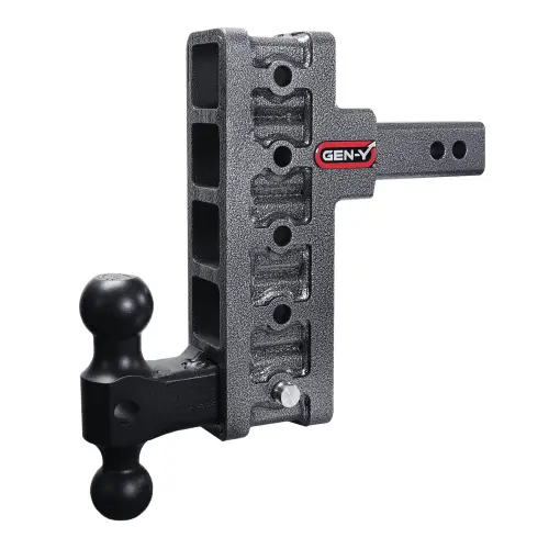 GEN-Y Hitch - GEN-Y Hitch MEGA-DUTY 16K Drop Hitch (2″ Shank), 5" Offset Drop (4 Adjustable Positions), Includes Dual Ball Mount and Pintle Lock