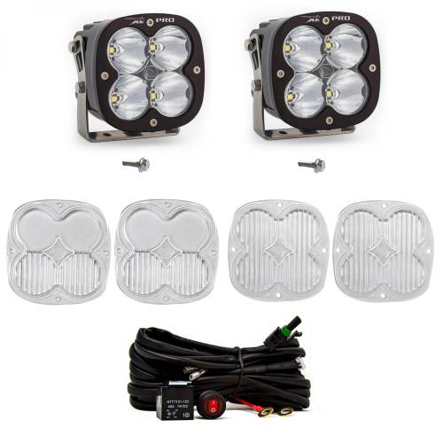 Baja Designs - Baja Designs XL Pro A-Pillar Light Kit for Ford (2021-25) Bronco / (2022-25) Bronco Raptor, Spot Light Pattern, Clear Lens, Toggle Wiring