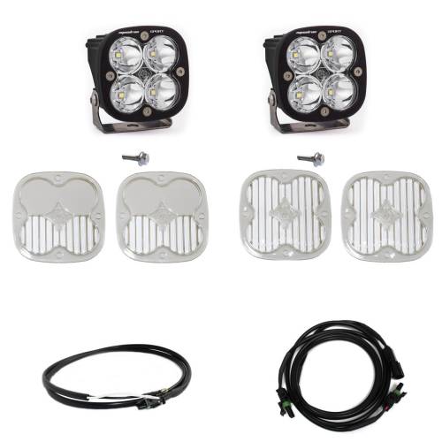 Baja Designs - Baja Designs Squadron Sport A-Pillar Light Kit for Ford (2021-25) Bronco / (2022-25) Bronco Raptor, Spot Light Pattern, Clear Lens, Upfitter Wiring