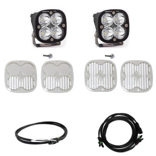 Baja Designs - Baja Designs Squadron Pro A-Pillar Light Kit for Ford (2021-25) Bronco / (2022-25) Bronco Raptor, Spot Light Pattern, Clear Lens, Upfitter Wiring