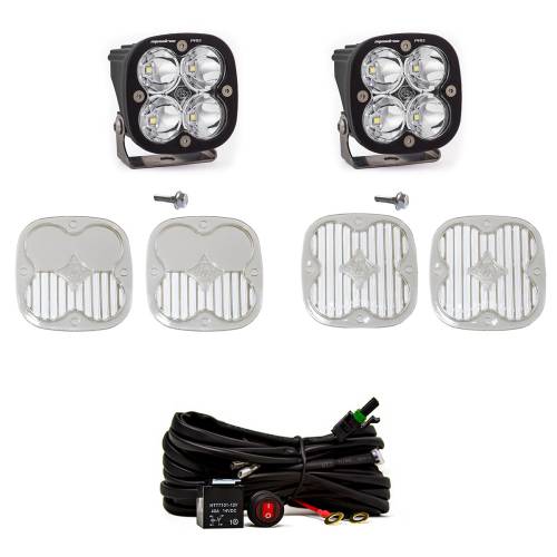 Baja Designs - Baja Designs Squadron Pro A-Pillar Light Kit for Ford (2021-25) Bronco / (2022-25) Bronco Raptor, Spot Light Pattern, Clear Lens, Toggle Wiring