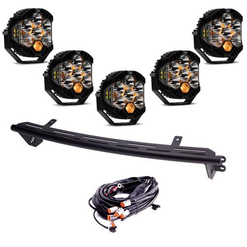 Baja Designs - Baja Designs Bull Bar Light Kit for Ford (2023-25) F-250/350 Super Duty, LP6 Pro Lights, Driving/Combo Light Pattern, Clear Lens, Upfitter Wiring